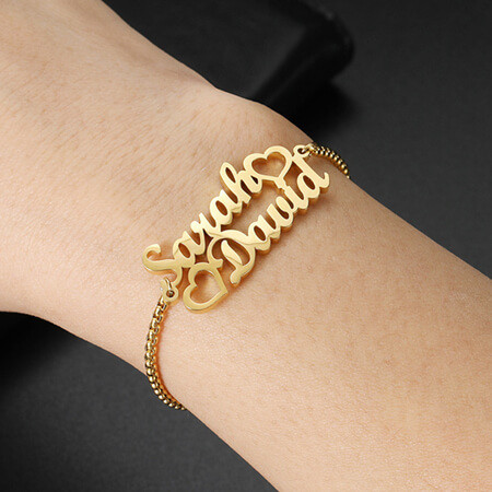 18k gold plated thick chain name bracelets and anklet made to order
