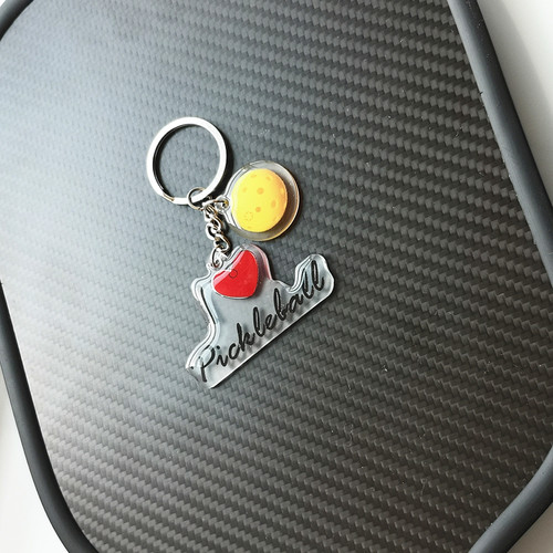 pickleball ball custom printed heart epoxy paint acrylic  keyring keychain blank acrylic custom 
