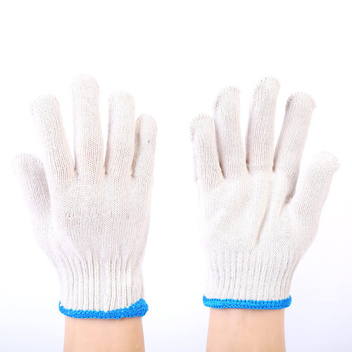 Wholesale white cotton regular style working gloves protective hand safety gloves 