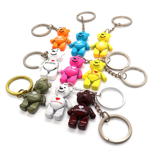 oem sgs bear approved promotional enamel wholesale keychain personalised keyring custom key rings me
