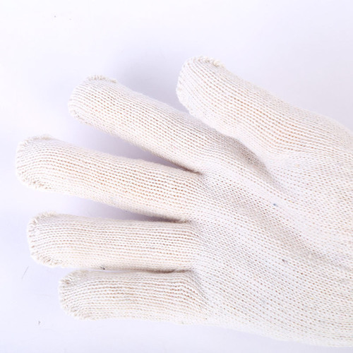 Wholesale white cotton regular style working gloves protective hand safety gloves 