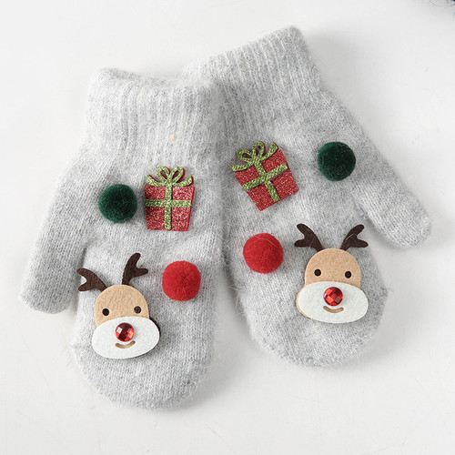 Christmas Gifts Deer Gloves Cute Winter Korean Kids Warm Fingers Gloves
