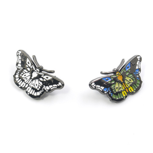 oem sgs approved metal butterfly promotional soft enamel wholesale keychain pins metal custom logo l