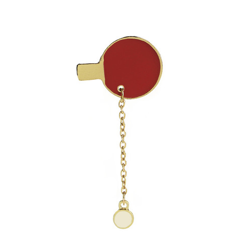Creative badminton table tennis enamel custom metal set jewelry brooch pin movement gift souvenir