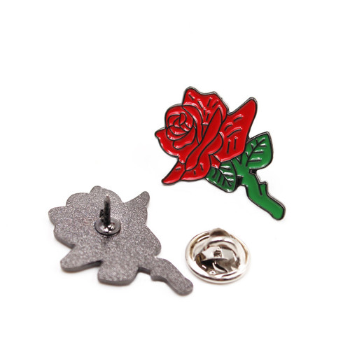 rose flower metal custom enamel jewelry brooch pin bouquet decoration gifts crafts