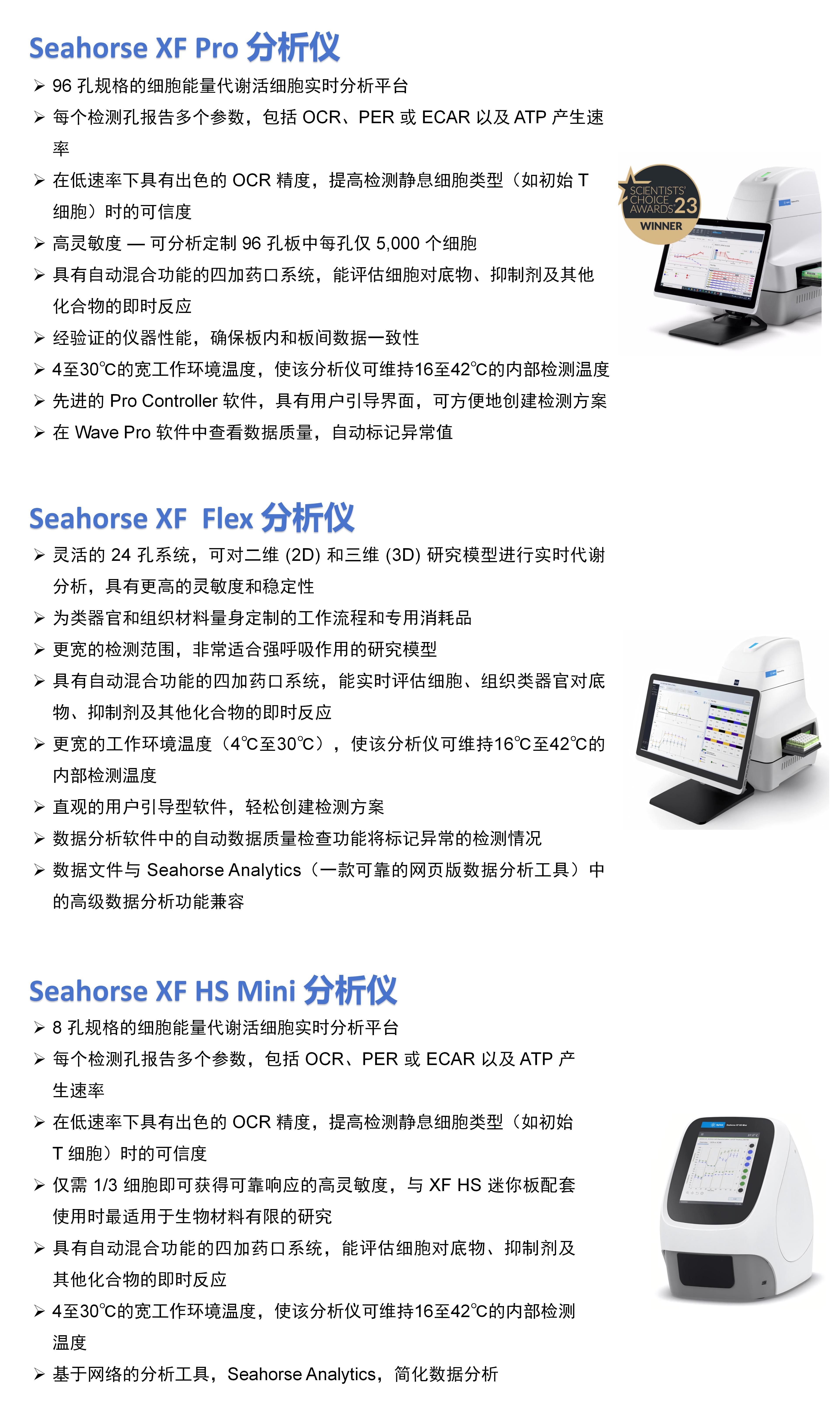 Seahorse细胞能量代谢分析仪