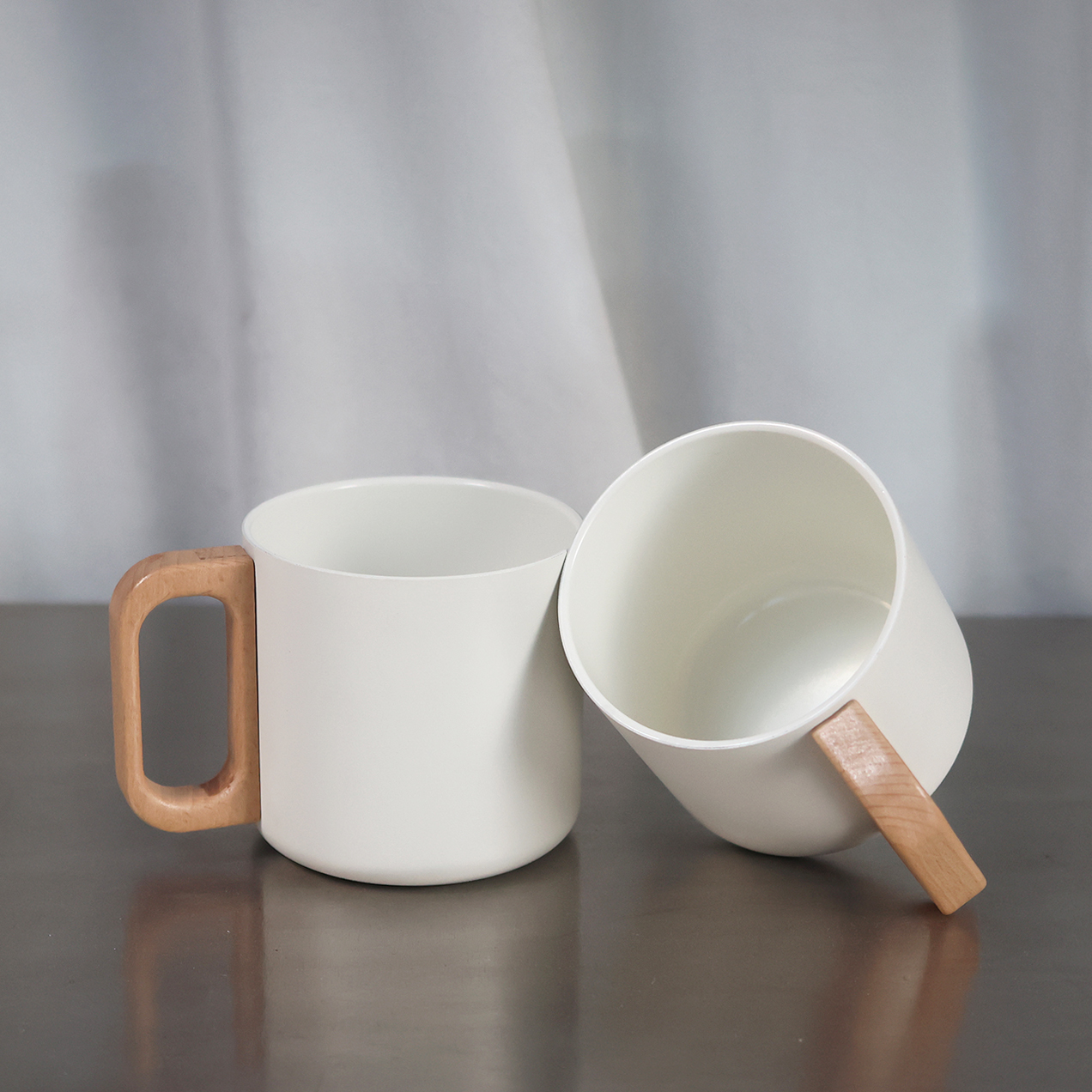 400ml solid wood handle mug「400ml 实木柄马克杯」