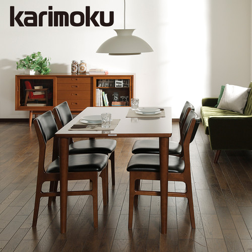 KARIMOKU60家用靠背实木餐椅小户型书房椅餐厅单人实木椅