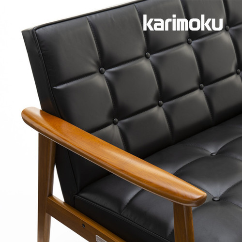 现货karimoku60新款真皮KChair小户型客厅单人椅双人沙发复古简约