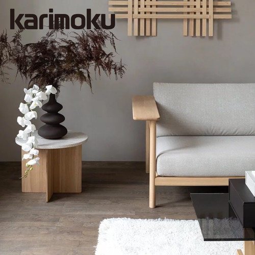 Karimoku日本进口简约北欧设计师款全实木三人布艺沙发case study