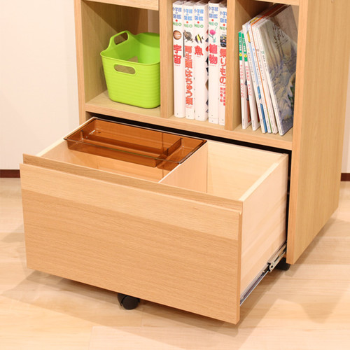 日本进口karimoku儿童书架学生学习移动实木储物柜 