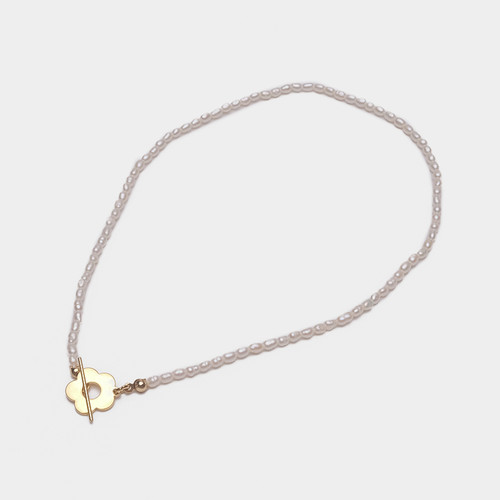 XL26477-G下2 小花珍珠颈链