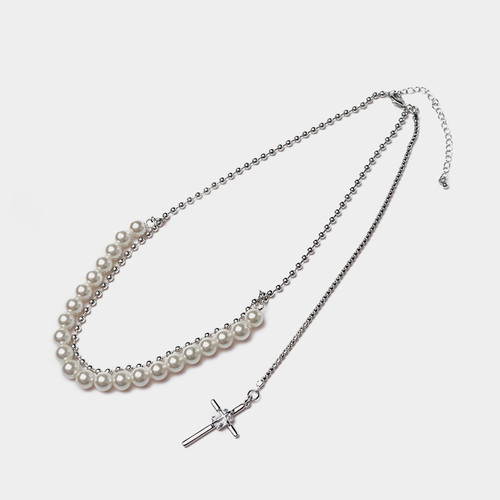 XL32615-珍珠十字架项链