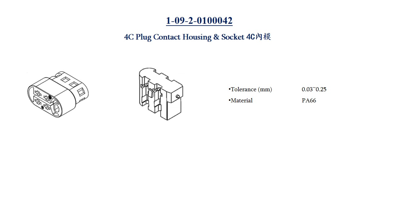 4C Plug Contact Housing & Socket