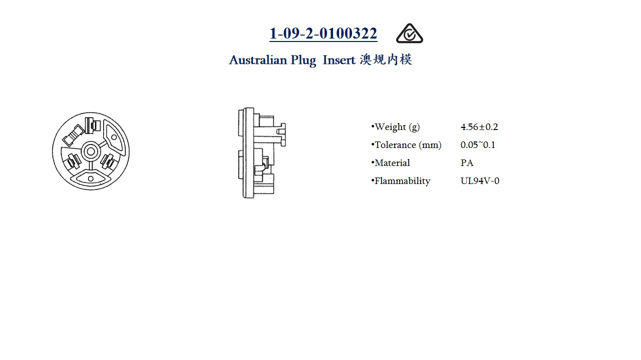 澳规三插内模 Australian Plug Insert