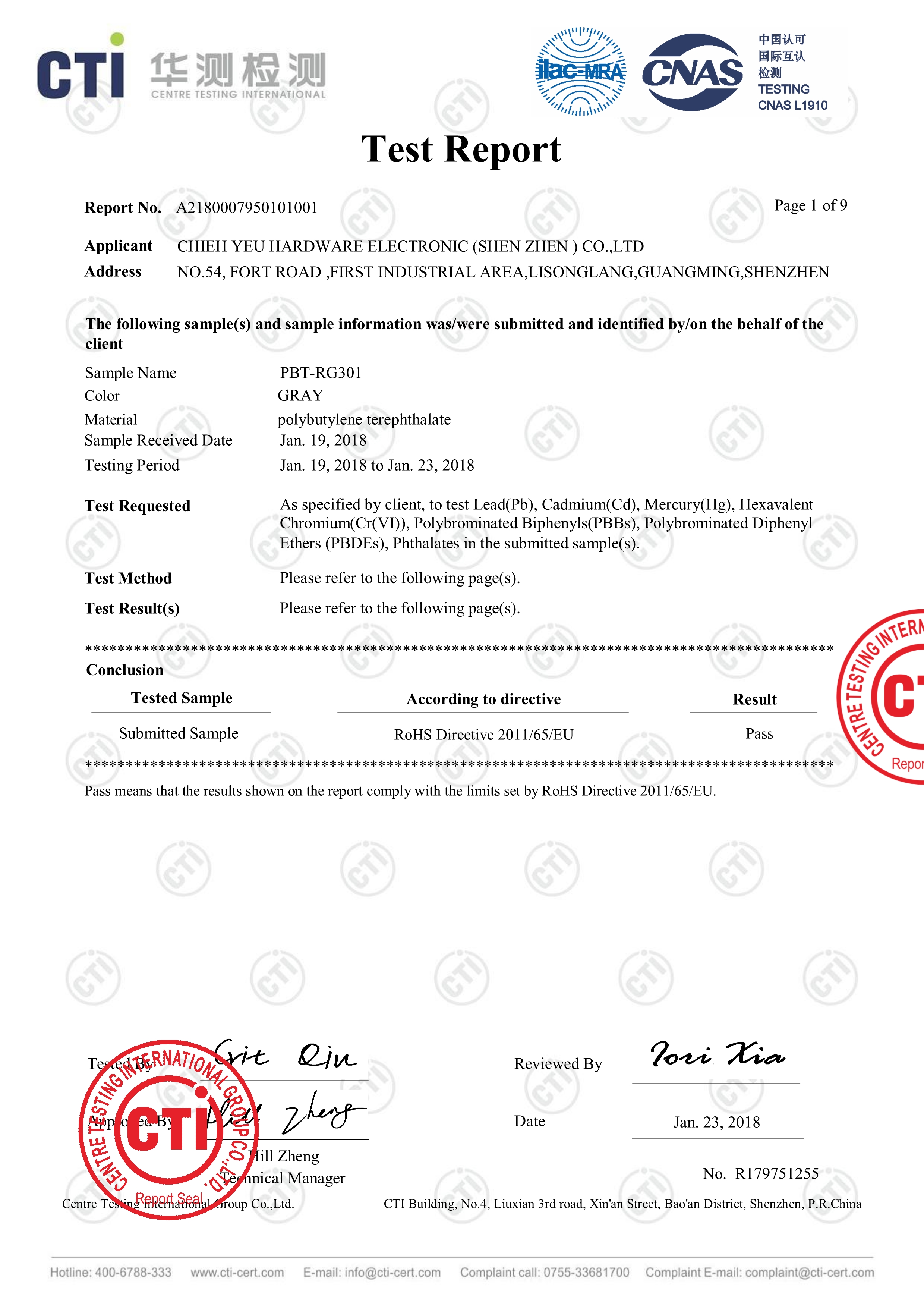 CTi Test Report