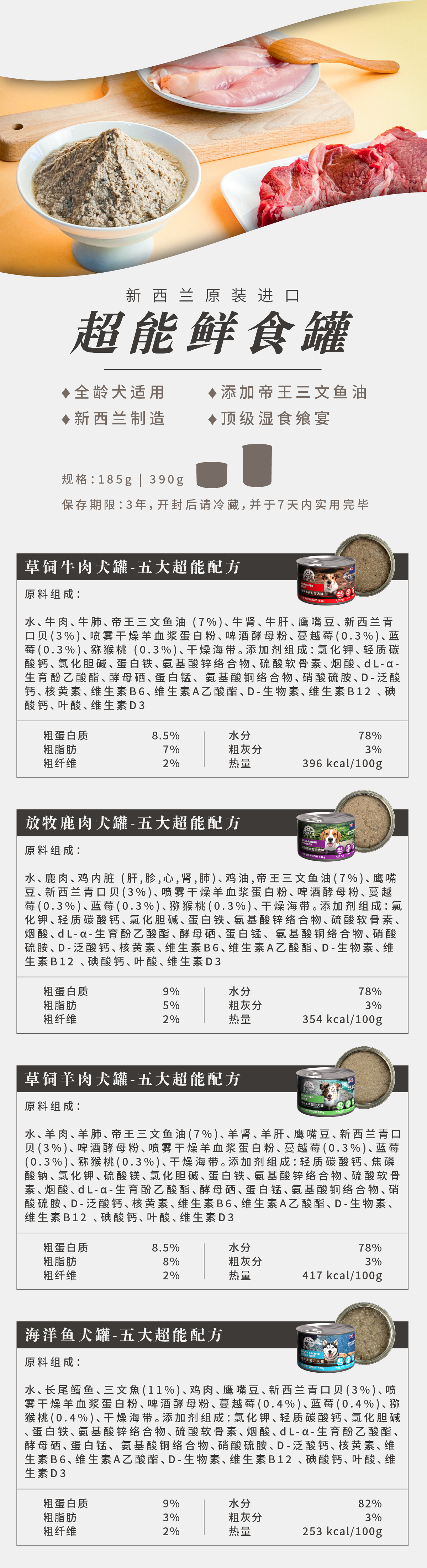 放牧鹿肉犬罐-五大超能配方