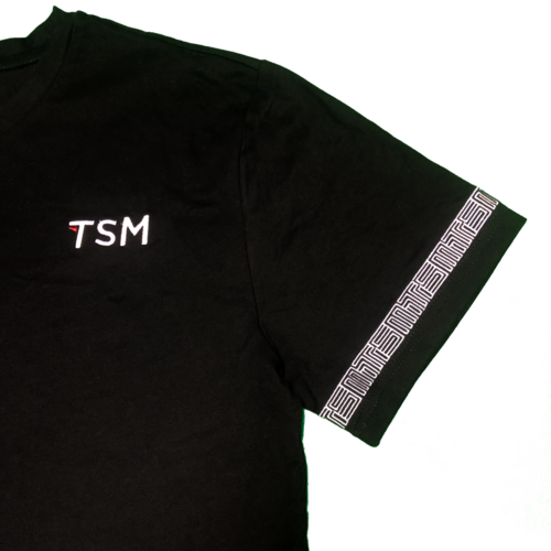 TSM刺绣花纹黑色T恤