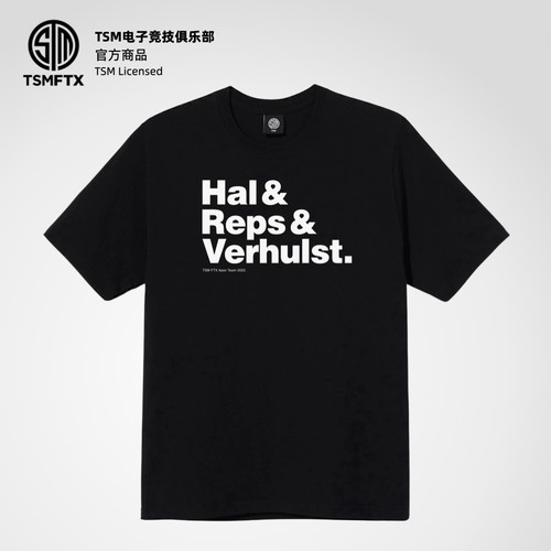 TSM黑色英文个性T恤 