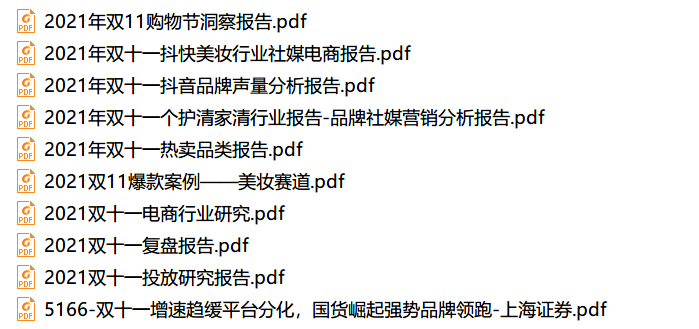 双十一消费者洞察报告目录