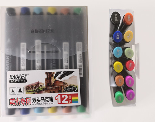 Waterbased pen Dual Tips Marker Pen 24 colors pack