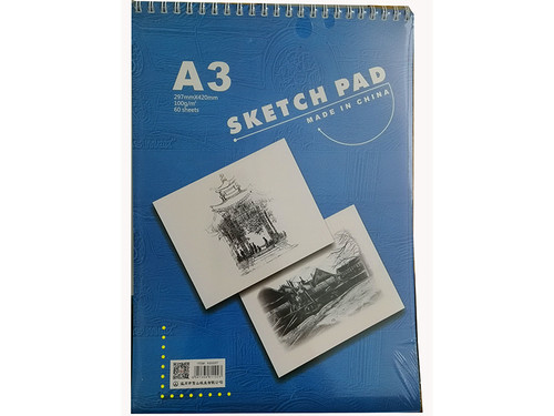 Sketch Pad A3 60 sheets  100gsm  Spiral Binded Snow Mountain 
