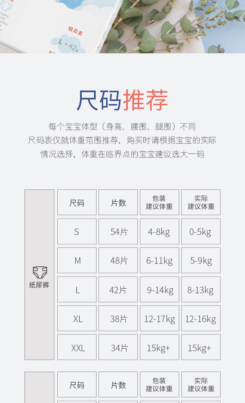 欧乐奇轻云系列纸尿裤