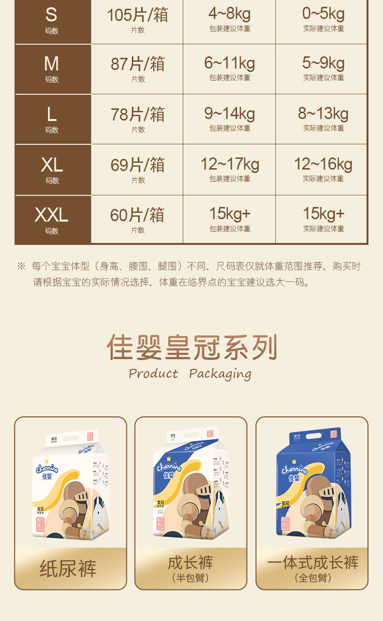 佳婴皇冠系列纸尿裤