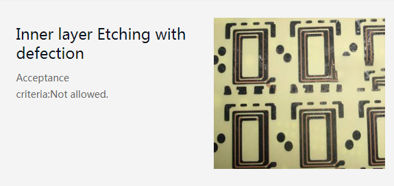 Inner layer etcing with defection 