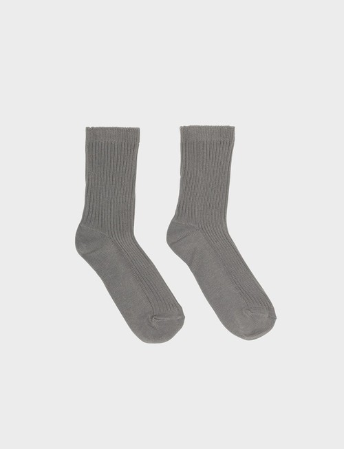 LIMONADE - Ankle Ribbed Socks  Grey   