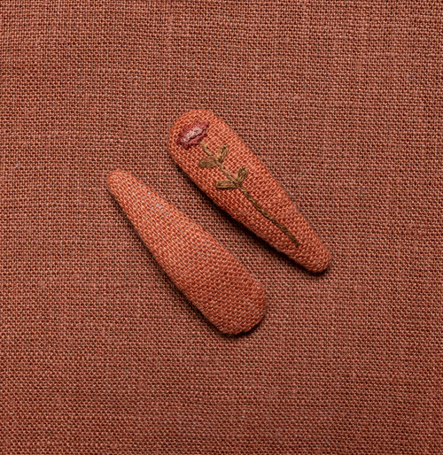 Tiny Flora-ochre /Embroidery+Pure Clip Set /刺绣+无刺绣套装