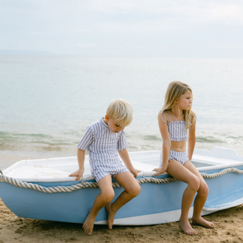 Son and Daughter-Stripes Bikini Sets