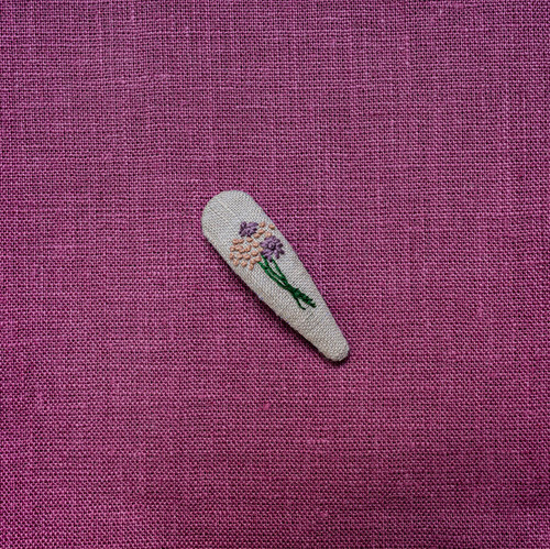 Tiny Flora- undyed blend/Embroidery/单个刺绣发夹