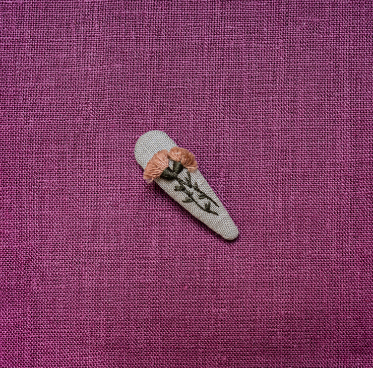 Tiny Flora- undyed blend/Embroidery/单个刺绣发夹