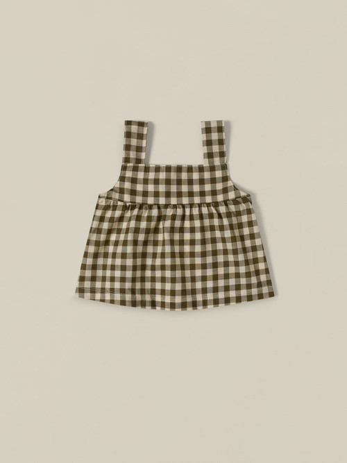 ORGANIC ZOO - Olive Gingham Dolce Top