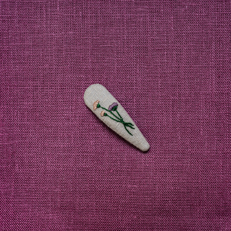 Tiny Flora- undyed blend/Embroidery/单个刺绣发夹