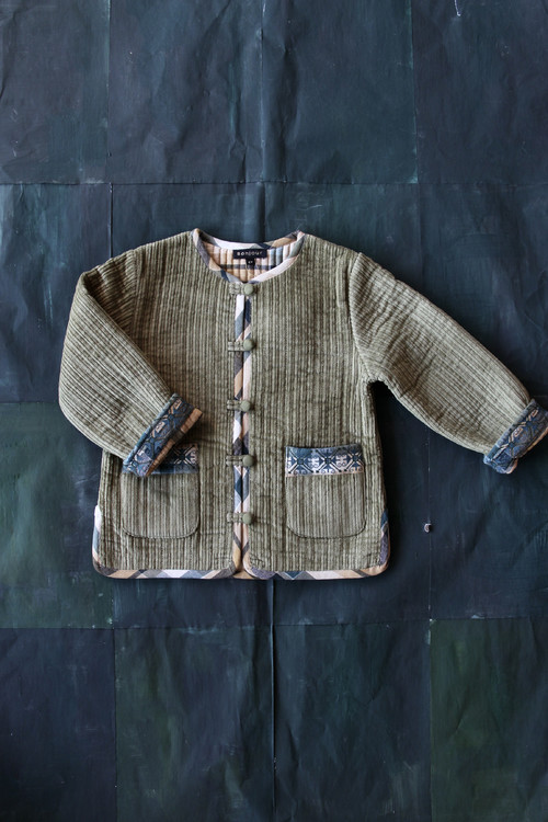 bonjour diary-Reversible Quilted Jacket with Embroidery (cotton filling)  /W21QJMG