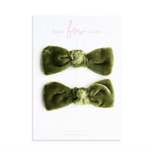 BABY BOW CLUB -Velvet Knot Bow Pigtail Set