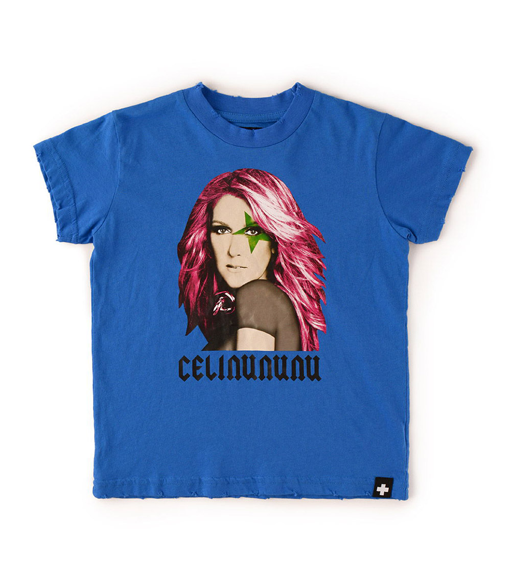 NUNUNU - Celine Rock T-shirt   SOLID BLUE  / CN120
