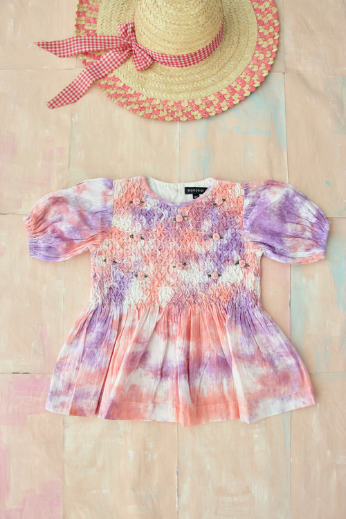 Bonjour diary-  Tie and dye Handsmock blouse /  S22HBLTY