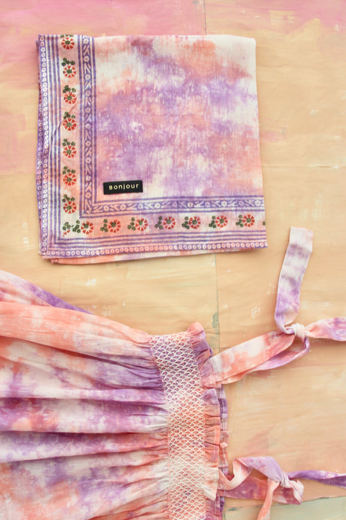 Bonjour diary-  Tie & Dye Skirt Dress with 50*50 scarf / S22LSKTY