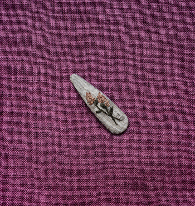 Tiny Flora- undyed blend/Embroidery/单个刺绣发夹