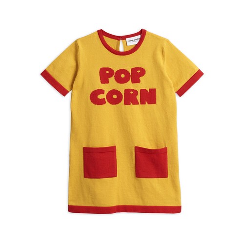 MINI RODINI knitted pop corn dress yellow