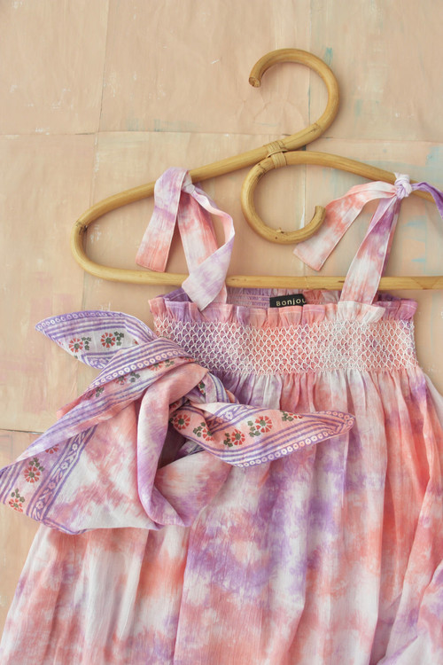 Bonjour diary-  Tie & Dye Skirt Dress with 50*50 scarf / S22LSKTY