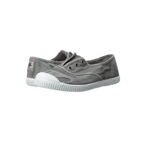 【预售】Cienta - 70777.23 Washed Light Grey Canvas Laceless Sneaker