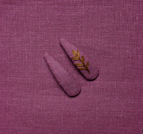 Tiny Flora- hot pink /Embroidery+Pure Clip Set /刺绣+无刺绣套装
