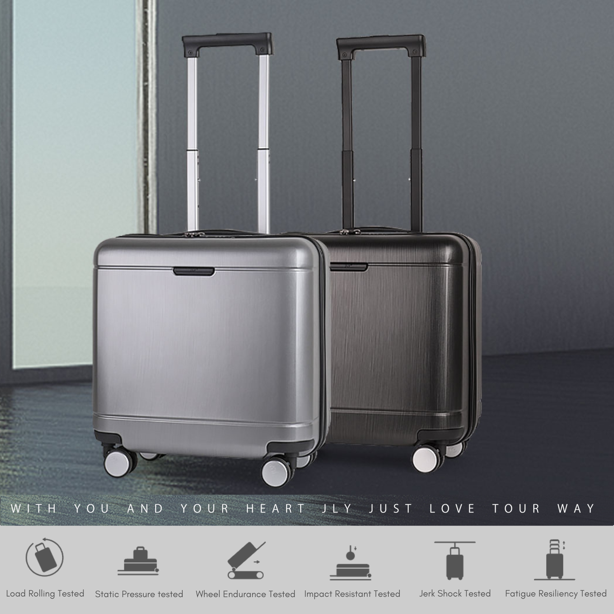 HDA-2182-16 Matte Metallic Suitcase - Cabin Size Suitcase