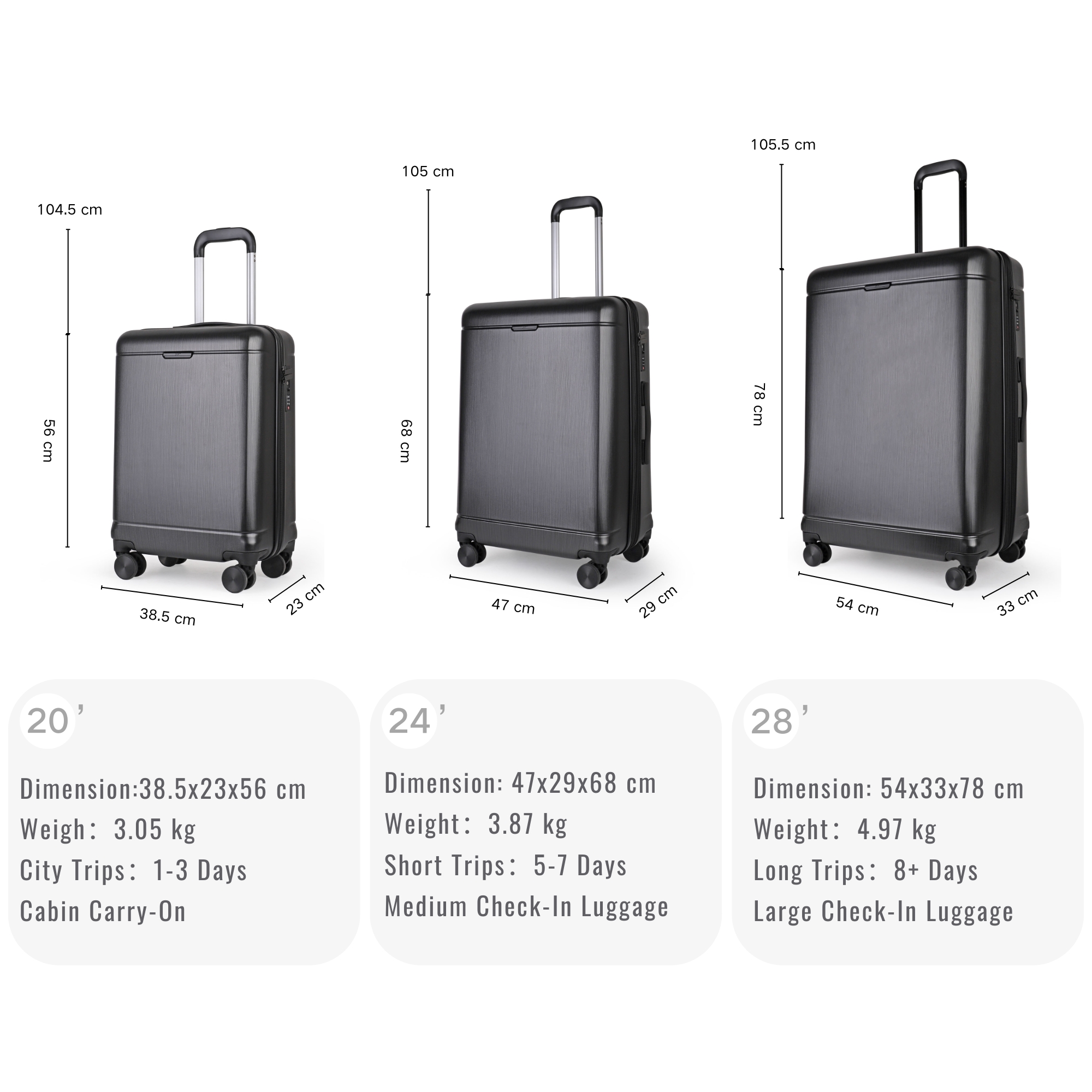 HDA-2182 Matte Metallic Suitcase