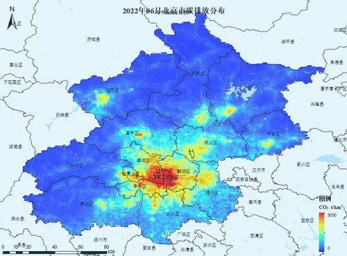 北京市2022年上半年（1-6月份）逐月总碳排放网格数据